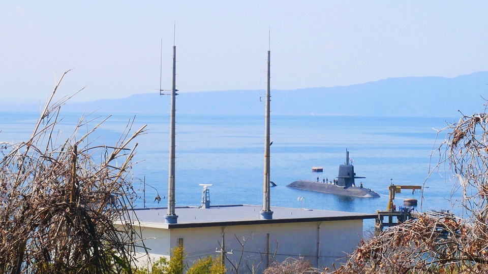亀割公園 海自鹿児島音響測定所を見下ろす潜水艦の見学スポット