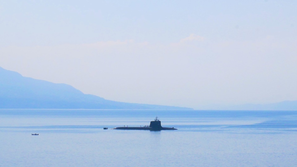 海上自衛隊　メダル　鹿児島　JMSDF 鹿児島音響測定所 亀割公園 海自鹿児島音響測定所を見下ろす潜水艦の見学スポット
